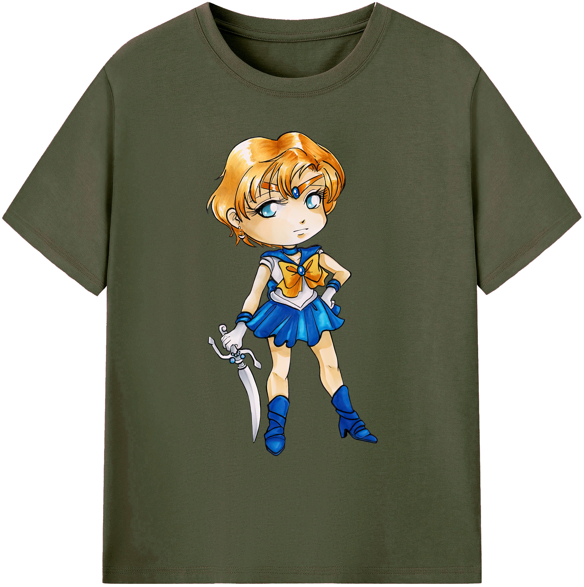 （画像用） 美少女戦士セーラームーン 天王はるか Sailor Moon Tenoh Haruka 綿100％ メンズ半袖Tシャツ｜肌触りやわらか＆通気性